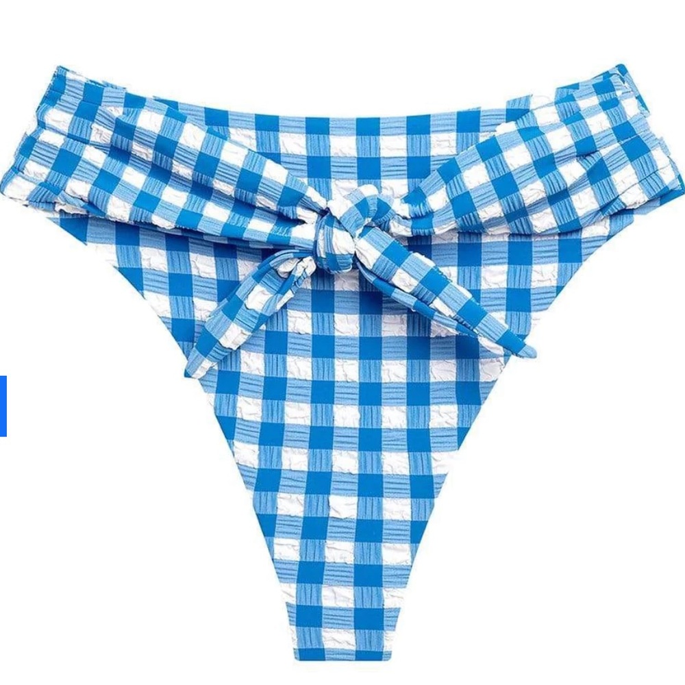 MONTCE Blue Gingham Paula Tie-Up Bikini Bottom